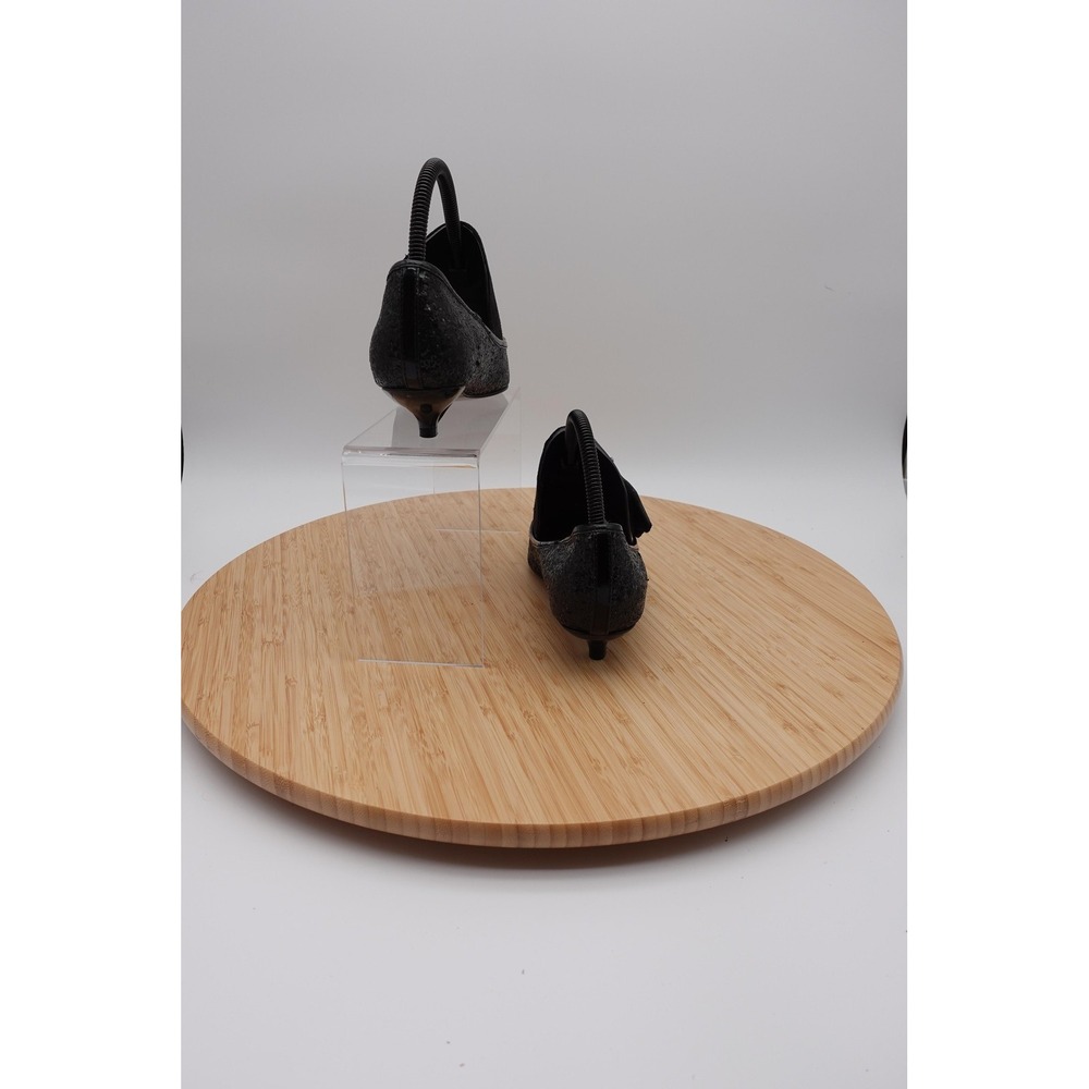 Colin Stuart Shoes Womens Size 7 Black Glitter Rhinestone Slingback Kitten Pumps - Picture 7 of 11
